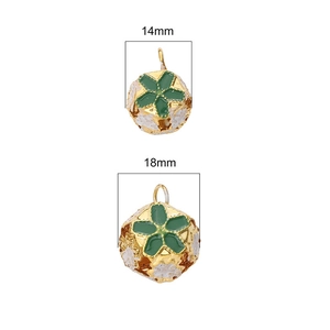 Exquisite 14mm and 18mm gold-plated cloisonne flower bells for DIY jewelry making