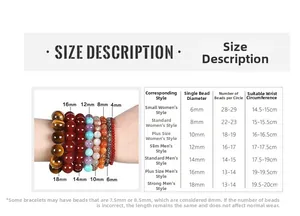 Guide des tailles montrant le diamètre des perles de 4mm à 18mm pour bijoux DIY