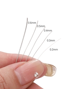 Fil à bijoux argenté en cinq tailles de 0,2mm à 0,6mm pour perles DIY et loisirs créatifs