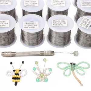 Kit bijoux DIY avec fils en acier inoxydable et outils de bobinage pour perles