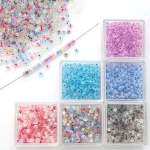 Transparent Glass Abacus Beads Rice Beads Loose Spacer Beads For Handmade DIY Jewelry Making Necklace Bracelet Material Craft Accessory