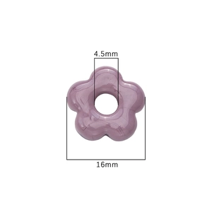 Purple flower glass bead 16mm with 4.5mm hole for DIY handmade jewelry crafting