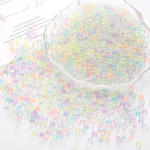 Frosted glass beads in pastel macaron colors for DIY jewelry and crafts decoration