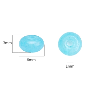 Light blue 6mm abacus glass beads for DIY jewelry making with 3mm thickness and 1mm hole