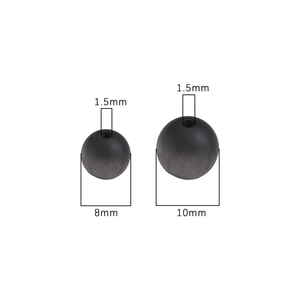 Matte gray resin cat eye beads in 8mm and 10mm sizes with 1.5mm holes for DIY jewelry