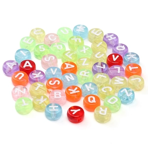Colorful translucent acrylic letter beads for DIY jewelry making and bracelet crafting