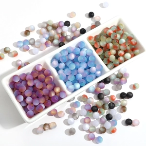 Frosted resin cat eye beads in various gradient colors for DIY jewelry making