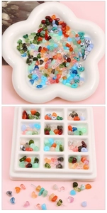 Close-up of irregular acrylic multi-color beads for DIY handmade jewelry and phone chains