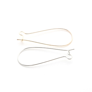 DIY jewelry kit with silver and gold kidney ear hooks for handmade earring making