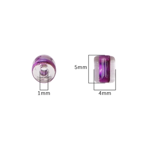 Purple ink vintage cylindrical 4x5mm beads for DIY bracelet and necklace making
