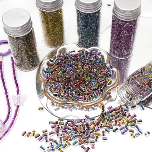 Mixed 4x5mm ink retro cylinder glass beads set for DIY handmade necklace bracelet