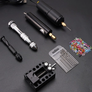Set dettagliato di mini trapani USB con punte e morsa per la creazione di gioielli fai da te