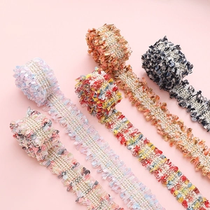 Polyester kwastjes kant lint met gouden stiksels voor DIY kleding accessoires