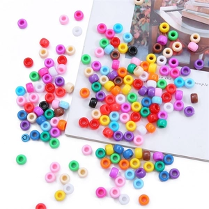 Cuentas redondas de acrílico de colores para joyería DIY y pulseras artesanales
