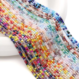 Faceted Mixed Color Glass Cube Beads 2mm Square Loose Beads For DIY Bracelet Necklace Earring Jewelry Making Accessories