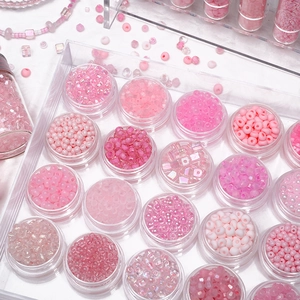 Perline Sciolte in Vetro Rosa Smerigliato Trasparente Iridescente Perline Rotonde per Creazione Gioielli Braccialetti Collane DIY