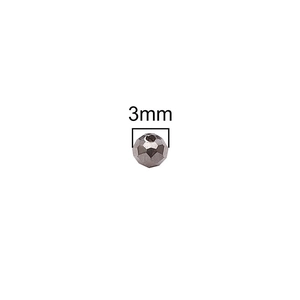 3mm metallic faceted glass spacer bead for DIY jewelry making in gunmetal grey finish