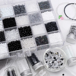Black White Gray Glass Beads For DIY Jewelry Making Bracelet Necklace Loose Round Seed Beads Frosted Iridescent Finished Accessory