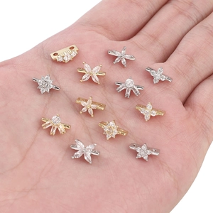 Entretoises florales en losange remplies d'or 14K avec zircon pour bijoux DIY