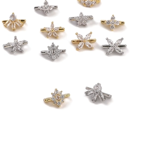 Perles d'espacement en fleur à quatre pétales plaquées or 14K pour bijoux DIY