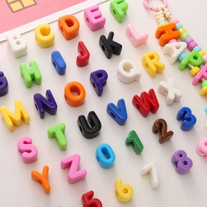 Colorful acrylic letter and number bead set for DIY jewelry and phone charms