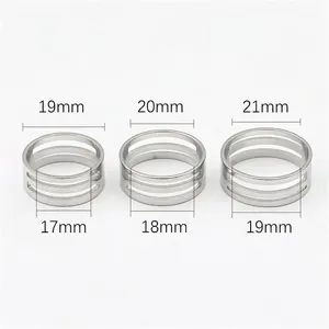 Stainless steel jump ring opening tool size guide showing various inner and outer diameters