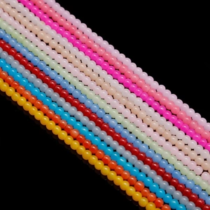 Vibrant multicolored 4-10mm glass beads in diagonal array for DIY jewelry making