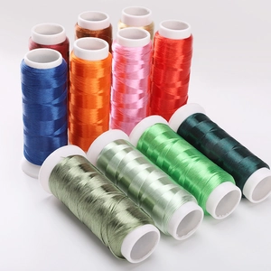 Vibrant polyester silk thread rolls for DIY handmade crafts and floral embroidery projects