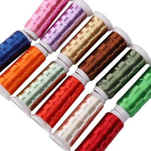 Vibrant polyester embroidery thread set with 12 colorful spools for DIY jewelry making