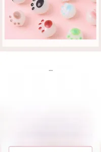 Detailed close-up of cute acrylic cat paw beads for DIY jewelry and phone case crafts