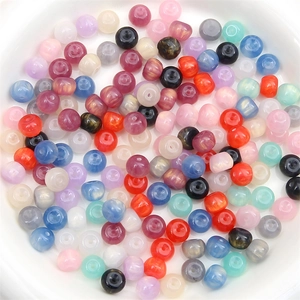 Resin Starry Shimmer Apple Beads For DIY Jewelry Making Bracelet Necklace Accessories Craft Supplies Barrel Beads