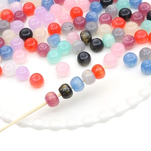 Colorful 11x8mm resin apple beads with iridescent quicksand texture for DIY jewelry making