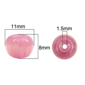 Pink 11x8mm translucent resin beads with marble texture for DIY jewelry making