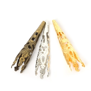 Three-color vintage hollow metal bead caps for handmade jewelry and accessories