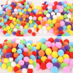 Pompones de felpa de colores para manualidades infantiles y adornos de ropa navideña