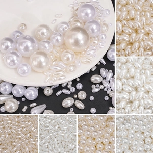 Polished beige ABS irregular imitation pearls in various shapes and sizes for DIY jewelry