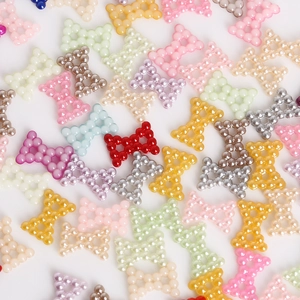 Colorful bow-knot ABS pearl beads for DIY jewelry and nail art crafts accessories
