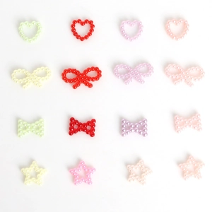Colorful resin heart star and bow beads for DIY crafts and nail art decoration