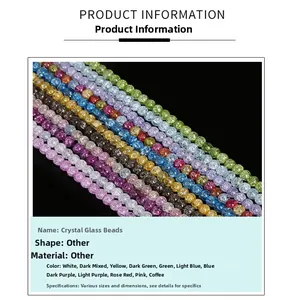 Tableau détaillé des perles en verre craquelé multicolores pour bijoux faits main