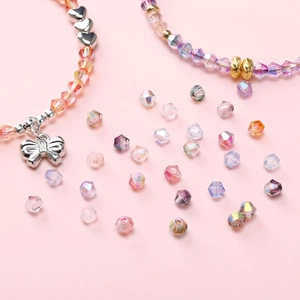 Cuentas de vidrio de cristal facetadas de 4mm de colores con pulsera de dije de mariposa