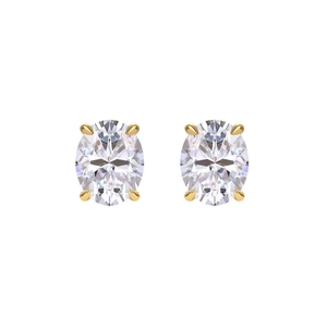 Boucles d'oreilles moissanite taille ovale, argent S925 plaqué or 18 carats élégant