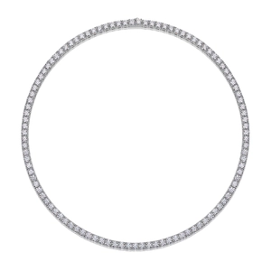 Detailansicht der S925 Sterling Silber Tenniskette mit runden Brillanten aus Moissanit