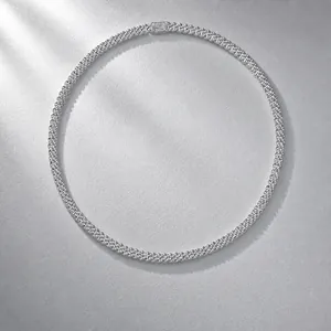 S925 Sterling Zilver Moissaniet Cubaanse Schakelketting Voor Heren Vrouwen Hip Hop Pavé Zetting Luxe Sieraden Cadeau