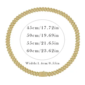 Luxury 925 Sterling Silver Moissanite Cuban Link Necklace For Men Women Iced Out Hip Hop Inlaid Chain Electroplated Jewelry