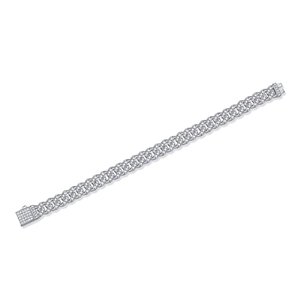 Bracelet cubain en argent avec pierres de moissanite scintillantes pour hommes et femmes