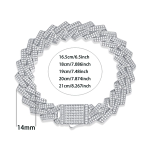925 Sterling Silver Moissanite Cuban Link Bracelet With GRA Certificate For Men Women Iced Out Hip Hop Jewelry Gold White Gold Plated