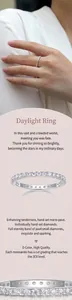 Detailed view of S925 silver eternity ring with D color 3EX cut moissanite stones