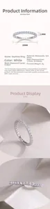 Detail showing S925 silver eternity band set with 0.66ct moissanite stones and specs