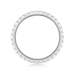 Classic S925 sterling silver eternity ring with round brilliant cut moissanite stones