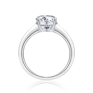 Classic S925 sterling silver solitaire ring with round brilliant moissanite stone